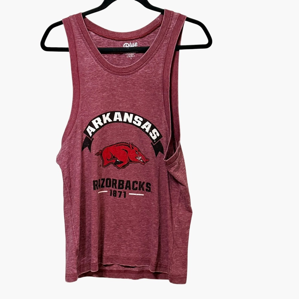 Blue 84 Arkansas Razorbacks Muscle Tank Top Heather Burgundy Large